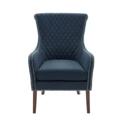 Dark Blue Heston Accent Chair -Baxton Acme Shop b27e0dc0 56f2 4c87 a376 8b14ada5280f
