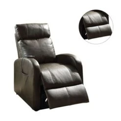 Leatherette Recliner With Power In Dark Gray - Dark Gray -Baxton Acme Shop b2e22a35 6c83 4a23 a241 c60e71eb4847