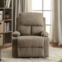 Acme Furniture Rosia Microfiber Recliner In Multicolor - Chocolate -Baxton Acme Shop b35de45a a8f9 41e4 a247 f000db87a706