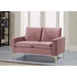Shumpert 54.7'' Velvet Square Arm Loveseat - Yellow -Baxton Acme Shop b3a66765 61ac 4f1c a7a4 a33fe9f62d66