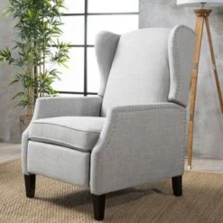 Wescott Wingback Pushback Recliner By Christopher Knight Home - Charcoal -Baxton Acme Shop b3c7de3e 199c 4d28 b47c 392dd827ed95
