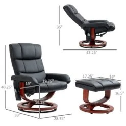HOMCOM Recliner Chair With Ottoman, Electric Faux Leather Recliner - Black -Baxton Acme Shop b3d6b4f5 fc6e 4c36 96b1 59f692abd8ed