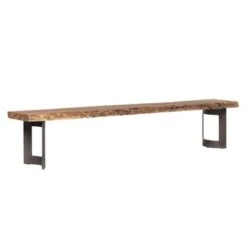 Aurelle Home Solid Live Edge Farmhouse Bench - Brown -Baxton Acme Shop b3e2039b 5f2c 4eac 80e6 e0cfc8ac8c4e