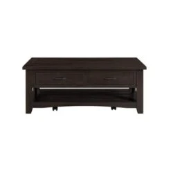 Wooden Coffee Table With Two Drawers, Espresso Brown - 3 And 4 Legs - Brown - Wood -Baxton Acme Shop b43090b7 df06 43d7 a75b 6daccd8a5eb2