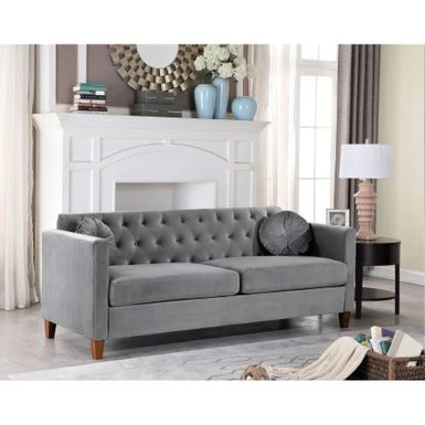 US Pride Lory Velvet Kitts Classic Chesterfield Living Room Set-Loveseat And Sofa - Black 16 US Pride Lory Velvet Kitts Classic Chesterfield Living Room Set-Loveseat And Sofa - Black - Image 14
