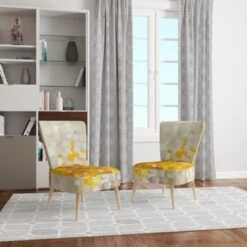 Designart "Glam Yellow Explosion Blocks" Upholstered Modern Accent Chair - Arm Chair - Side Chair -Baxton Acme Shop b4cde8cf f817 4e09 b0a7 24488e834d63