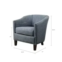Slate Blue Fremont Barrel Arm Chair -Baxton Acme Shop b68b1d5a 8c99 44d7 9c38 99a85d5cdf05