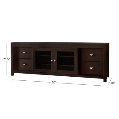 Abbyson Brooks 72 Inch Entertainment Console - Espresso 8 Abbyson Brooks 72 Inch Entertainment Console - Espresso - Image 6
