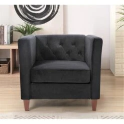 Lisette Velvet 3PCs Living Room Set - Grey -Baxton Acme Shop b7d747bd d738 498a 9f15 bfedab1d7ea9