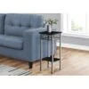 Accent Table/ Side/ End/ Plant Stand/ Square/ Living Room/ Bedroom/ Metal/ Laminate/ Black/ Grey/ Transitional