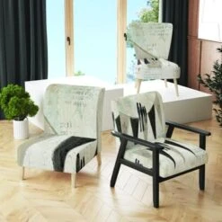 Designart "French Bird Flea Market III" Upholstered Farmhouse Accent Chair - Arm Chair - Arm Chair -Baxton Acme Shop ba70ae3d e88a 49f2 b322 c460e2ced285