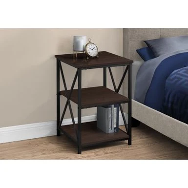 Accent Table/ Side/ End/ Nightstand/ Lamp/ Living Room/ Bedroom/ Metal/ Laminate/ Brown/ Black/ Contemporary/ Modern 5 Accent Table/ Side/ End/ Nightstand/ Lamp/ Living Room/ Bedroom/ Metal/ Laminate/ Brown/ Black/ Contemporary/ Modern - Image 3