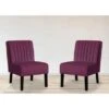Barnes Velvet Stripe Back Accent Chair Set Of 2 - Eggplant -Baxton Acme Shop bcd71c8d 6e6c 42e0 a503 5743f0848e05