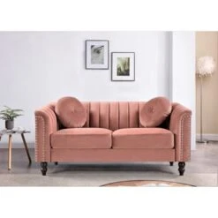 Hills Tufted Back Nailhead 2PCS Living Room Set - Black -Baxton Acme Shop bd1b1386 9219 4d16 8149 b9a29750a7ee