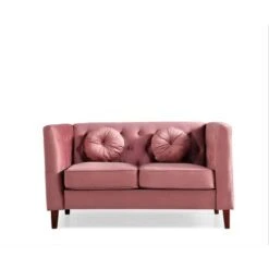 Fancher Kittleson Classic Chesterfield Loveseat - Dark Blue -Baxton Acme Shop bd457347 df53 4cbe ac3f 4837257795b9