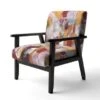 Designart "Abstract Watercolor With Red And Yellow" Upholstered Contemporary Accent Chair - Arm Chair - Arm Chair -Baxton Acme Shop bd730c0e cd70 4e71 9706 91734d60cac1