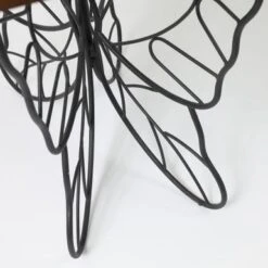 Butterfly Black And Brown Metal And Wood Accent Table - 31.25" H X 40.75" W X 16" D - 31.25" H X 40.75" W X 16" D -Baxton Acme Shop bd98e53a 96fe 42de 9973 5b239e79efff