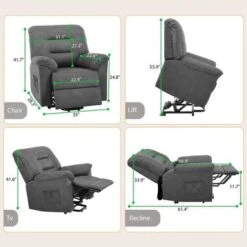 Electric Power Lift Recliner Chair Sofa, Remote Controlled Power Lift Chair, Comfortable Power Lift Recliners For Elderly Gray - Mocha -Baxton Acme Shop bdba99d1 1635 477a b902 6c23f00241d3