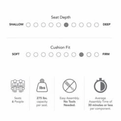 Hudson 85W Sofa With Loveseat, Chair, And Ottoman By Bush Furniture - Charcoal Gray Herringbone -Baxton Acme Shop bec88903 4cb8 4a8f b52c 0687e1e7f19d