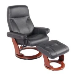 Almond Genuine Leather Recliner And Ottoman - Cognac -Baxton Acme Shop bf44cf03 c3e3 4c0c 8334 515dc6133d52