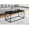Coffee Table/ Accent/ Cocktail/ Rectangular/ Living Room/ 40"L/ Metal/ Laminate/ Black/ Contemporary/ Modern