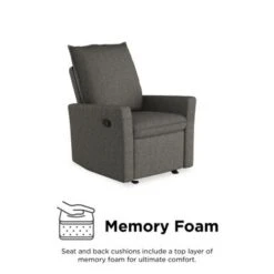 Avenue Greene Brodyn Gliding Recliner Chair With Memory Foam - Grey Linen -Baxton Acme Shop bfd5ea35 8afc 4acd a9f2 b52b9326d98f