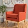 Aurla Mid-century Upholstered Accent Chair By Christopher Knight Home - 27.50" L X 28.50" W X 36.50" H - Orange -Baxton Acme Shop c08e5277 ce6f 4f3f 852b b3583095ab67