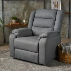 Adrianne Fabric Power Recliner Club Chair By Christopher Knight Home - Blue -Baxton Acme Shop c17a011e 758f 494e a0f3 c58f510ce062
