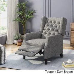 Keating Traditional Wingback Recliner By Christopher Knight Home - Gray -Baxton Acme Shop c17d57d9 48a3 4348 ab94 a0d54e819c85