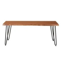 ExBrite Solid Wood Live Edge Coffee Table Top Thick 25MM Metal Legs Hairpin - Wood -Baxton Acme Shop c18fd641 928f 4d09 ae4b 5a67890a958c