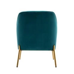 Porthos Home Kori Accent Chair, Velvet Upholstery, Gold Chrome Legs - Blue -Baxton Acme Shop c19b048e 0945 41d5 a483 6650435bcabf
