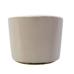 Eleuterio Modern Velvet Curved Swivel Accent Barrel Chair With Metal Base By HULALA HOME - IVORY -Baxton Acme Shop c28d4231 b0db 4913 ae35 228503a001c7