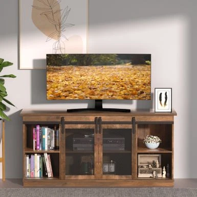 TV Stand 2 -shelf For TVs 32'' Up To 65'',Barn Door,Adjustable Shelf,Larger Storage Space - Espresso 21 TV Stand 2 -shelf For TVs 32'' Up To 65'',Barn Door,Adjustable Shelf,Larger Storage Space - Espresso - Image 19