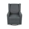 Hounker Contemporary Upholstered Swivel Recliner By Christopher Knight Home - Charcoal+Black -Baxton Acme Shop c31182dc ed2e 4f7c 8f7f 15f6849e3686