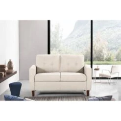 Morrigan Tufted Mid-Century 2 Piece Living Room Set Sofa & Loveseat - Light Gray -Baxton Acme Shop c312289b 0763 493d a960 ea2c44224903