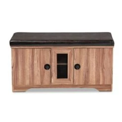 Baxton Studio Contemporary Dark Brown Faux Leather 2-Door Shoe Storage Bench -Baxton Acme Shop c35285de e8f8 4110 b9e2 e00cbe9cd2ed