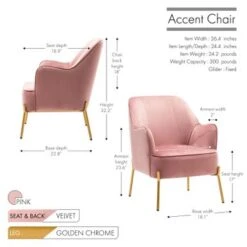 Porthos Home Kori Accent Chair, Velvet Upholstery, Gold Chrome Legs - Blue -Baxton Acme Shop c419b18f b754 4be1 b1bd 107f119ca97c