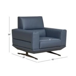 Abbyson Matilda Modern Top Grain Italian Leather Armchair - Grey -Baxton Acme Shop c41fb7b9 8e77 49f5 82eb 178108012551