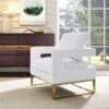 Avery White Vegan Leather Chair - White