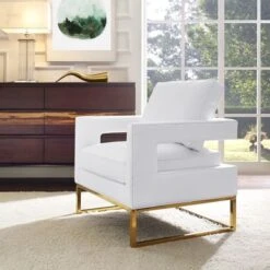 Avery White Vegan Leather Chair - White