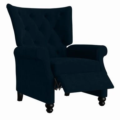 Copper Grove Plush Push-back Recliner Chair - Navy Blue