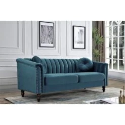 Hills Tufted Back Nailhead 75.2" Sofa - Green -Baxton Acme Shop c5bb4550 e7f6 499b 8e03 d29b31eb4651