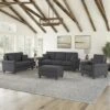 Hudson 85W Sofa With Loveseat, Chair, And Ottoman By Bush Furniture - Charcoal Gray Herringbone -Baxton Acme Shop c6228089 d468 461f a0e2 bf19372f22bb