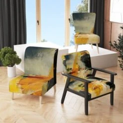 Designart "End Of The Orange Rainbow II" Upholstered Modern Accent Chair - Arm Chair - Arm Chair -Baxton Acme Shop c73fb97b 3a21 4479 88c2 c23ba6be9f8b