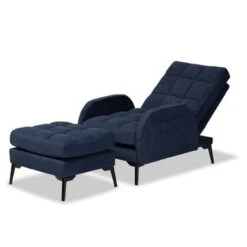 Baxton Studio Belden Modern & Contemporary Velvet Upholstered Metal Lounge Set- Navy - Navy Blue -Baxton Acme Shop c82010b2 ac7d 473d 8d5a a9ea5ca3a8ab
