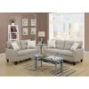 2 Piece Glossy Polyfiber Sofa Set - Beige -Baxton Acme Shop c863969c 9870 4a00 9515 1e52e6ae2ecd