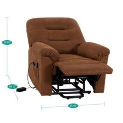 Electric Power Lift Recliner Chair Sofa, Remote Controlled Power Lift Chair, Comfortable Power Lift Recliners For Elderly Gray - Chocolate -Baxton Acme Shop c895b056 ac65 4be7 b27c 931549b8e662