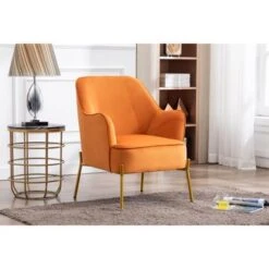 Porthos Home Kori Accent Chair, Velvet Upholstery, Gold Chrome Legs - Blue -Baxton Acme Shop c921fc07 0b08 4325 ae98 ea52a44577f9