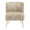 Silver Orchid Harding Slipper Chair - Light Brown/Gold Metal