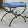 Cambridge Iron Vanity Bench With Cushion - Indigo -Baxton Acme Shop c9944599 7460 43db 9f54 b1e3c978c611